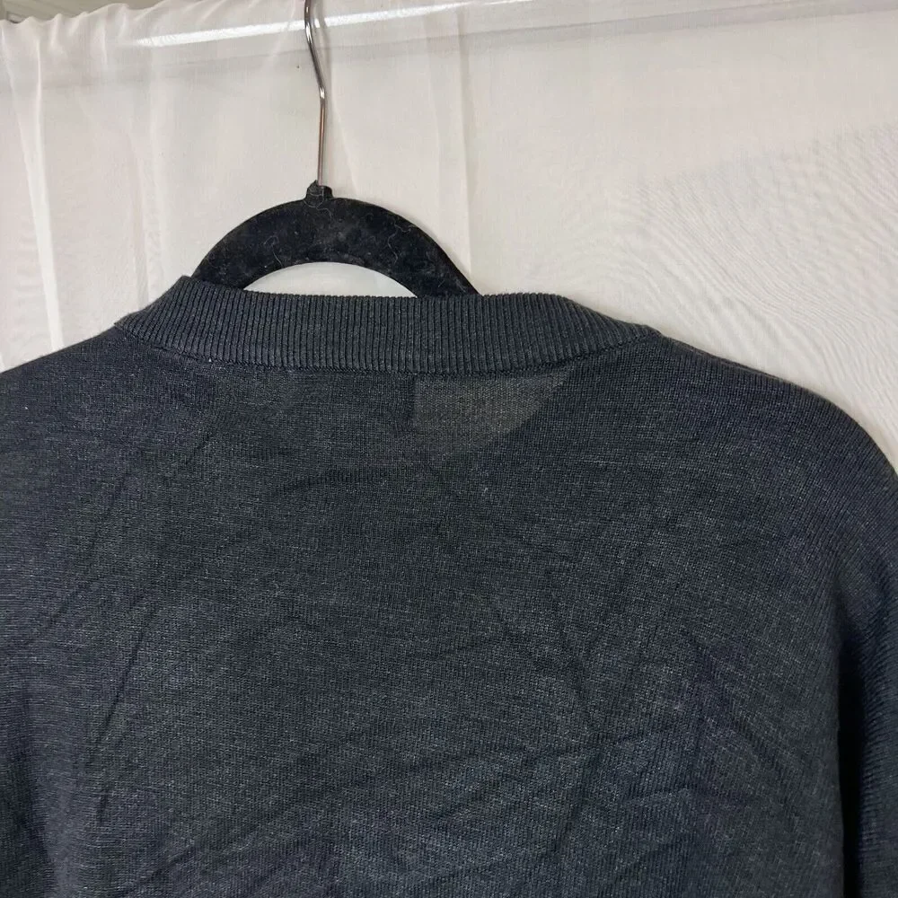 Vintage Pronto-Uomo Sweater Mens XL Pullover Silk Cotton Knit Crewneck Black